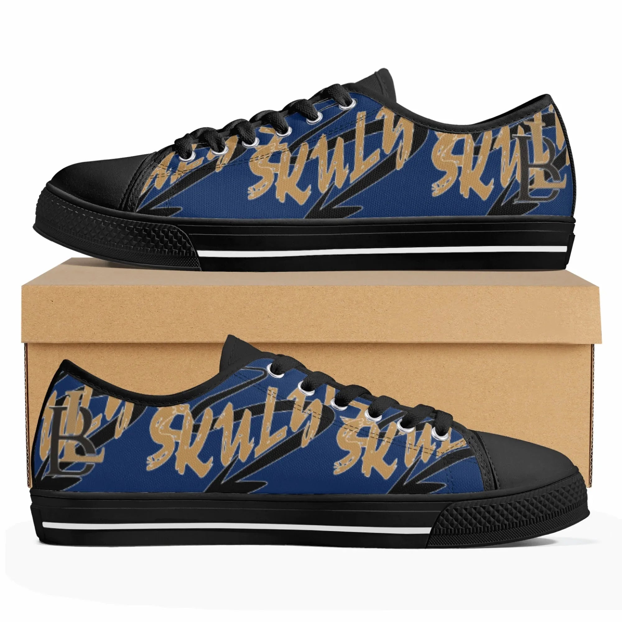 Skulyz Women’s Venom Blue Low-Top Sneakers - Bloodline Streetwear LLC